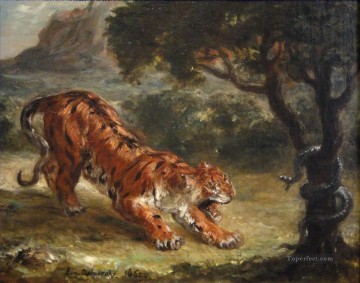 Tigre y serpiente de Eugene Pinturas al óleo